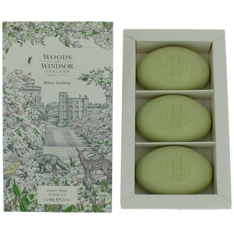 Woods Of Windsor White Jasmine By Woods Of Windsor, 3 X 2.1 Oz Luxury Soap For Women