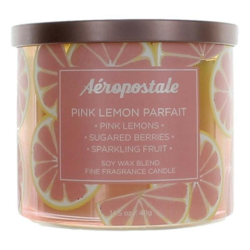 Aeropostale 14.5 Oz Soy Wax Blend 3 Wick Candle - Pink Lemon Parfait