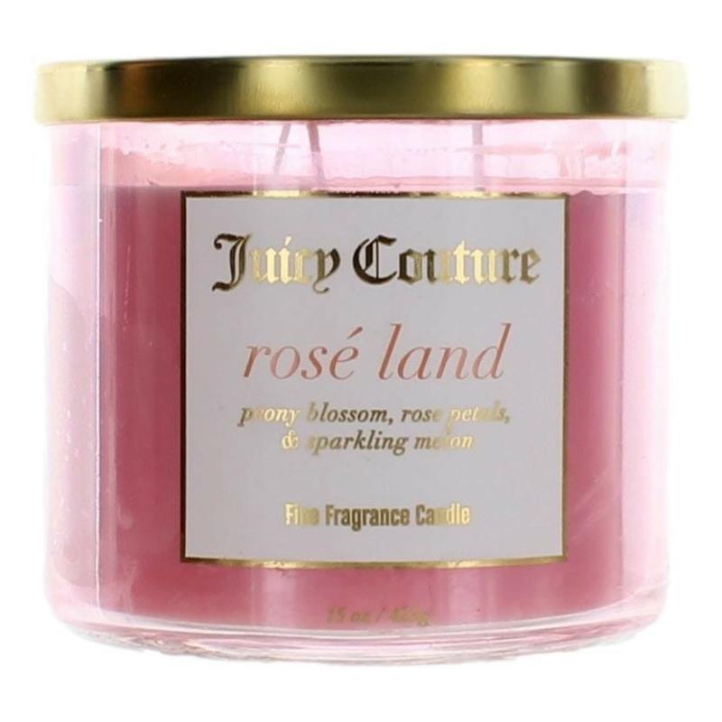 Juicy Couture 14.5 Oz Soy Wax Blend 3 Wick Candle - Rose Land