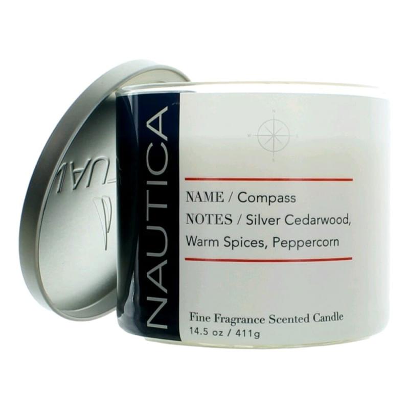 Nautica 14.5 Oz Soy Wax Blend 3 Wick Candle - Compass