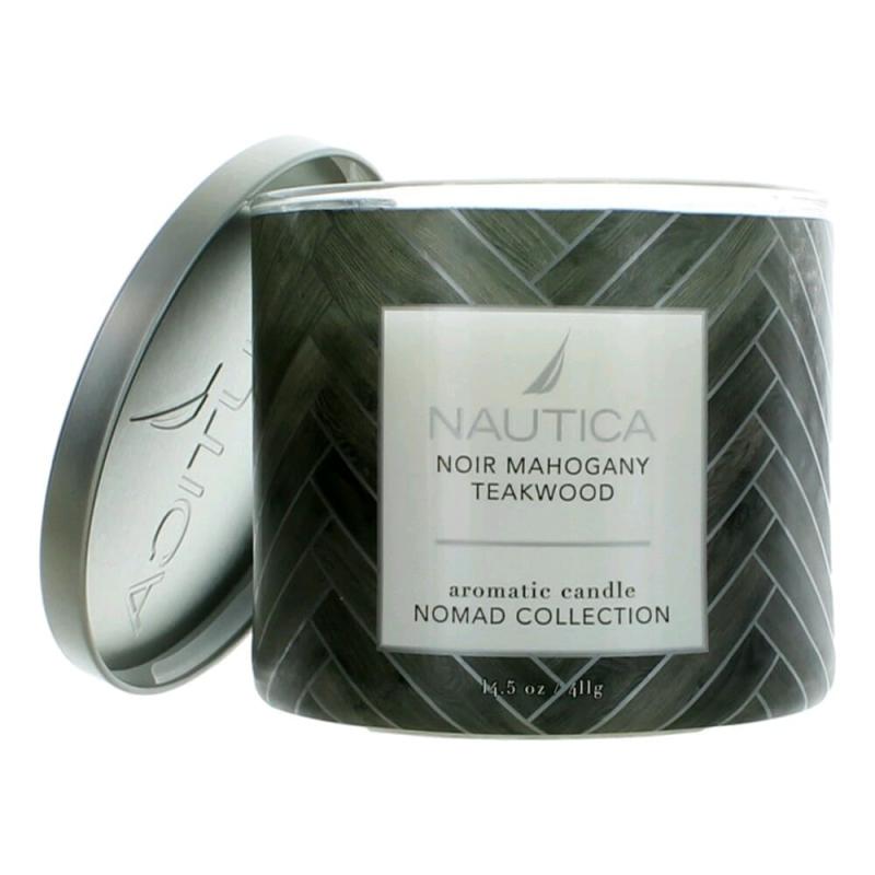 Nautica 14.5 Oz Soy Wax Blend 3 Wick Candle - Noir Mahogany Teakwood